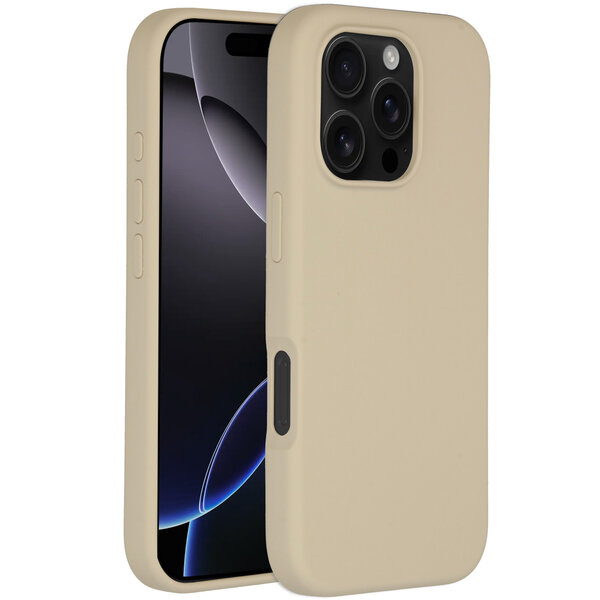 Accezz - Liquid Silicone Backcover met MagSafe voor Apple iPhone 16 Pro - Stone