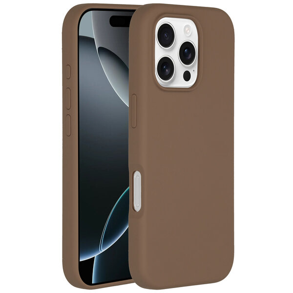 Accezz - Liquid Silicone Backcover met MagSafe voor Apple iPhone 16 Pro - Light Brown