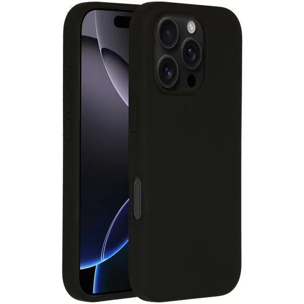 Accezz - Liquid Silicone Backcover met MagSafe voor Apple iPhone 16 Pro - Black