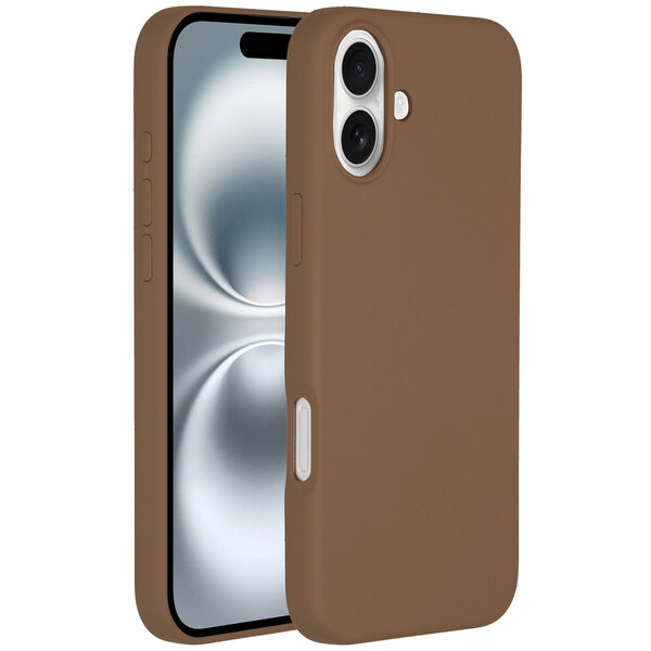Accezz - Liquid Silicone Backcover met MagSafe voor Apple iPhone 16 - Light Brown