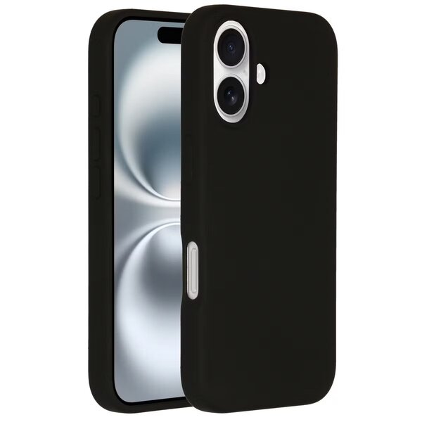 Accezz - Liquid Silicone Backcover met MagSafe voor Apple iPhone 16 - Black