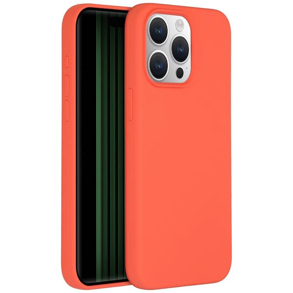 Accezz - Liquid Silicone Backcover met MagSafe voor Apple iPhone 15 Pro Max - Nectarine