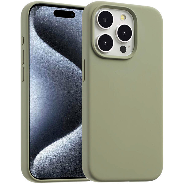 Accezz - Liquid Silicone Backcover met MagSafe voor Apple iPhone 15 Pro Max - Cooper Green