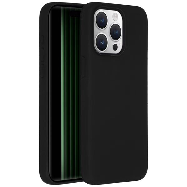 Accezz - Liquid Silicone Backcover met MagSafe voor Apple iPhone 15 Pro Max - Black