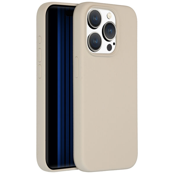 Accezz - Liquid Silicone Backcover met MagSafe voor Apple iPhone 15 Pro - Stone
