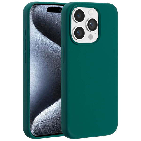 Accezz - Liquid Silicone Backcover met MagSafe voor Apple iPhone 15 Pro - Forest Green