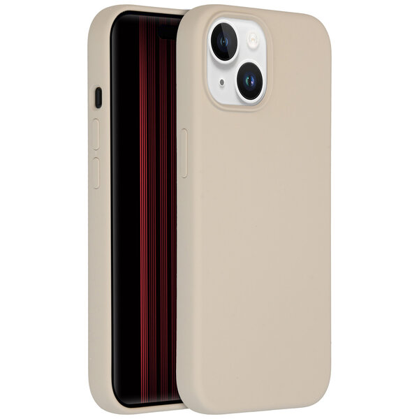 Accezz - Liquid Silicone Backcover met MagSafe voor Apple iPhone 15 - Stone