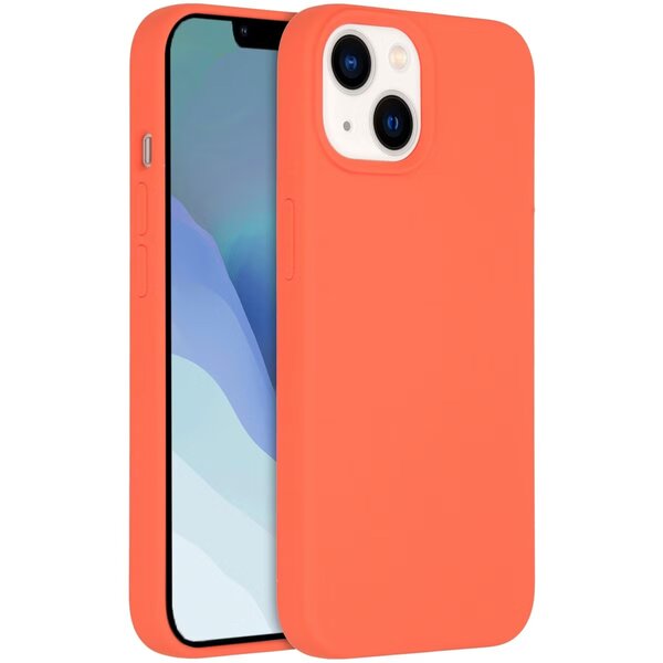 Accezz - Liquid Silicone Backcover met MagSafe voor Apple iPhone 14 / 13 - Nectarine