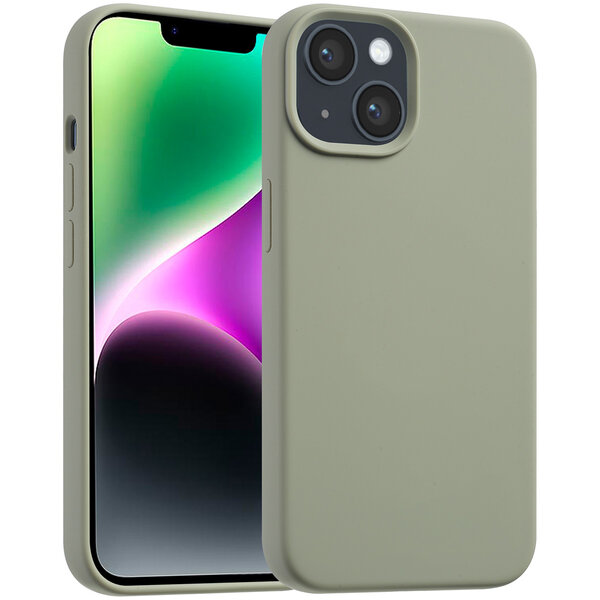 Accezz - Liquid Silicone Backcover met MagSafe voor Apple iPhone 14 / 13 - Cooper Green