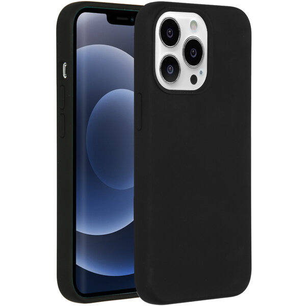 Accezz - Liquid Silicone Backcover met MagSafe voor Apple iPhone 13 Pro - Black
