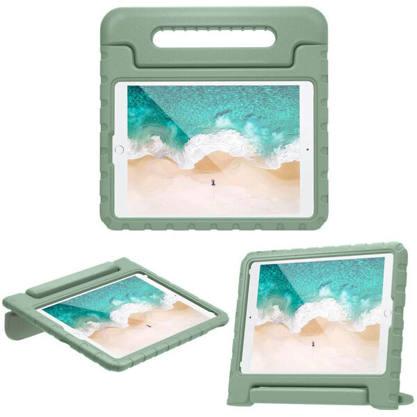 Accezz - Kidsproof Backcover met handvat voor Apple iPad 9 (2021) 10.2 inch / iPad 8 (2020) 10.2 inch / iPad 7 (2019) 10.2 inch - Olive Green