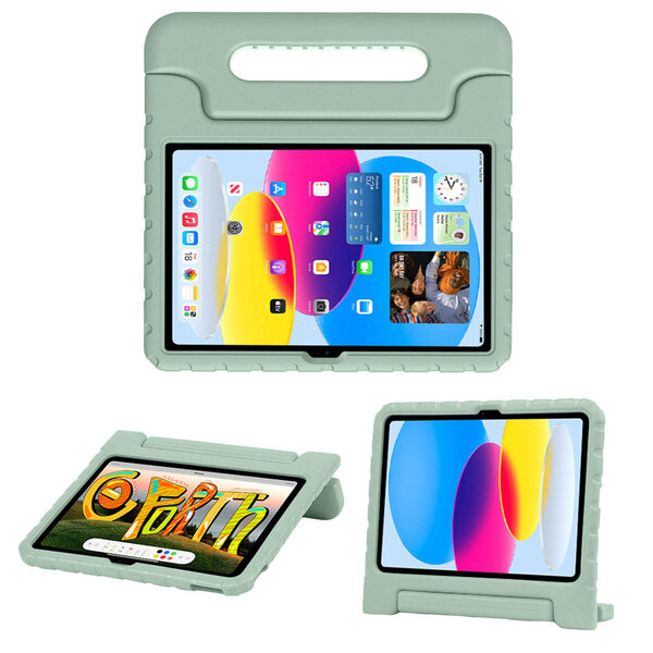 Accezz - Kidsproof Backcover met handvat voor Apple iPad 11 (2025) 11 inch A16 / iPad 10 (2022) 10.9 inch - Olive Green