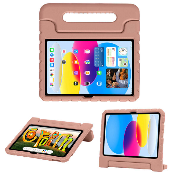 Accezz - Kidsproof Backcover met handvat voor Apple iPad 11 (2025) 11 inch A16 / iPad 10 (2022) 10.9 inch - Dusty Pink