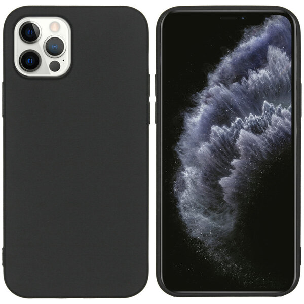 Accezz - Color Backcover voor Apple iPhone 12 (Pro) - Black