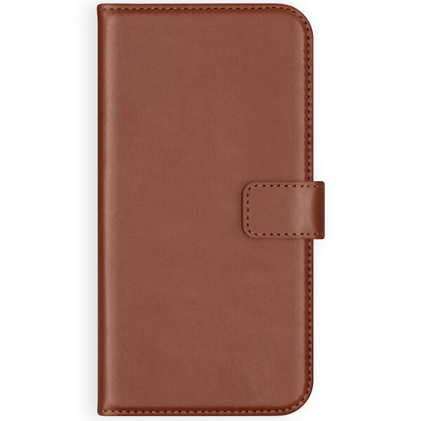 Selencia - Genuine Leather Bookcase voor Samsung Galaxy S9 - Light Brown
