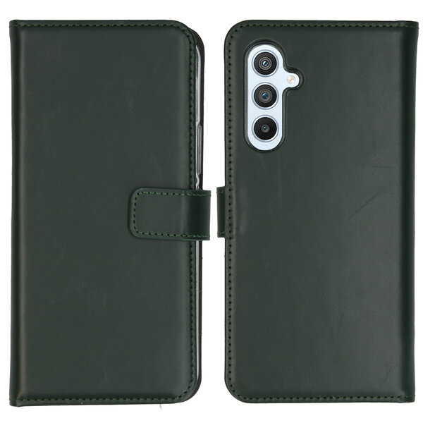 Selencia - Genuine Leather Bookcase voor Samsung Galaxy A54 (5G) - Green