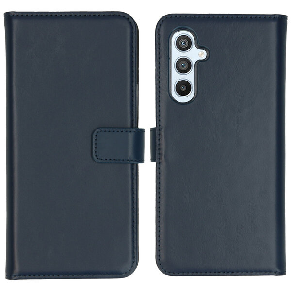 Selencia - Genuine Leather Bookcase voor Samsung Galaxy A54 (5G) - Blue