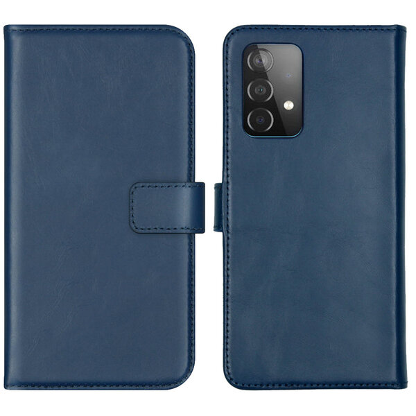 Selencia - Genuine Leather Bookcase voor Samsung Galaxy A52(s) (5G/4G) - Blue