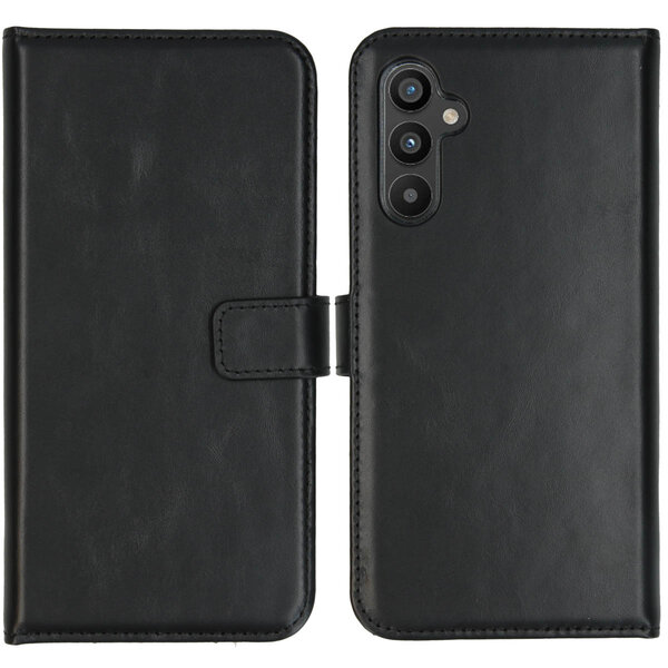 Selencia - Genuine Leather Bookcase voor Samsung Galaxy A34 (5G) - Black