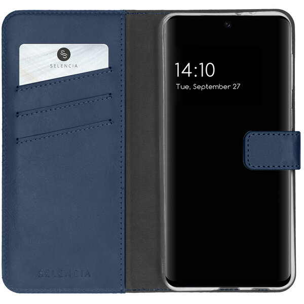 Selencia - Genuine Leather Bookcase voor Samsung Galaxy A32 (4G) - Blue