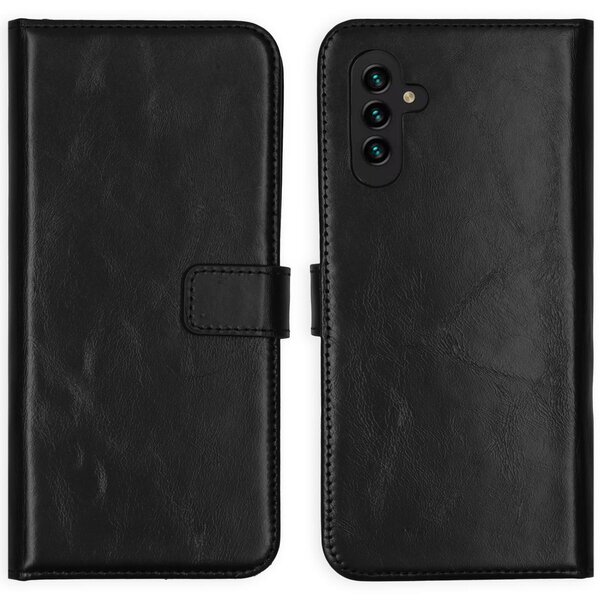 Selencia - Genuine Leather Bookcase voor Samsung Galaxy A13 (5G) / A04s - Black