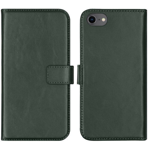 Selencia - Genuine Leather Bookcase voor Apple iPhone SE (2022 / 2020) / 8 / 7 / 6(s) - Green
