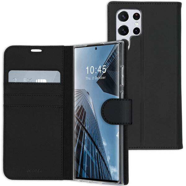 Accezz - Wallet Softcase Bookcase voor Samsung Galaxy S22 Ultra - Black