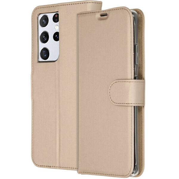 Accezz - Wallet Softcase Bookcase voor Samsung Galaxy S21 Ultra - Gold