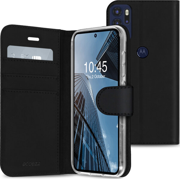 Accezz - Wallet Softcase Bookcase voor Motorola Moto G60s - Black