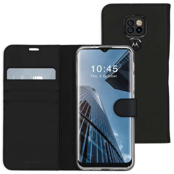 Accezz - Wallet Softcase Bookcase voor Motorola Moto E7 Plus / G9 Play - Black
