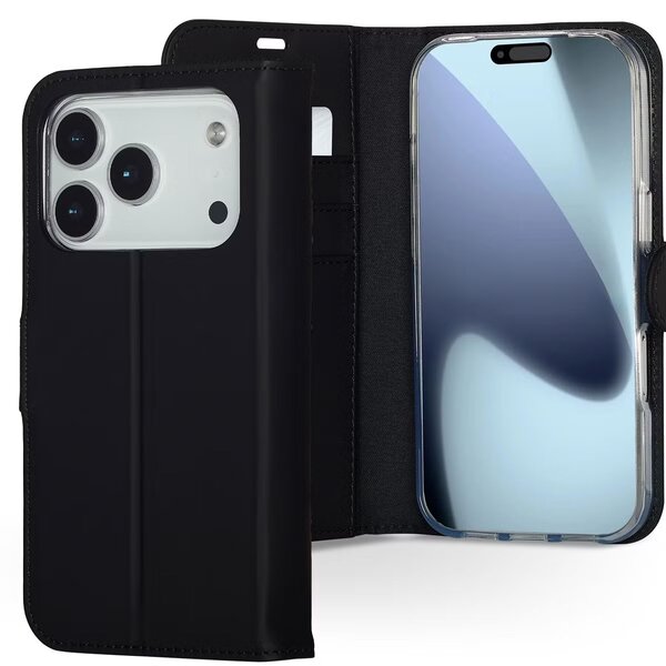Accezz - Wallet Softcase Bookcase voor Apple iPhone 17 Pro - Black