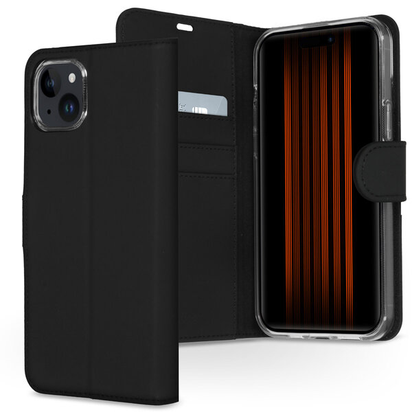 Accezz - Wallet Softcase Bookcase voor Apple iPhone 15 Plus - Black