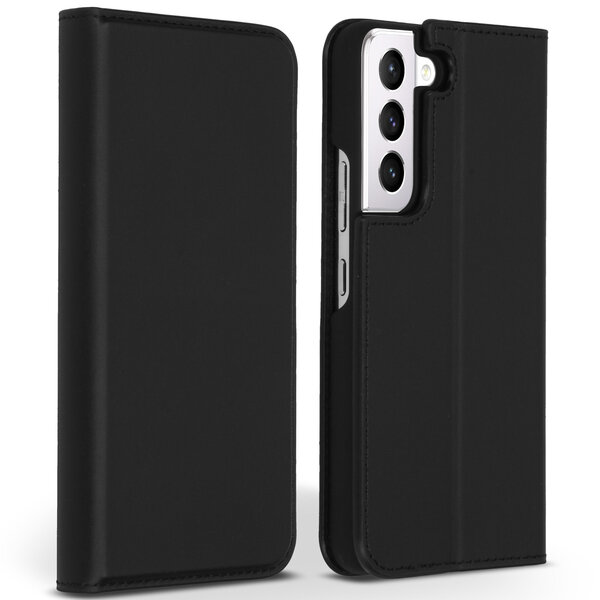 Accezz - Premium Leather Slim Bookcase voor Samsung Galaxy S22 Plus - Black