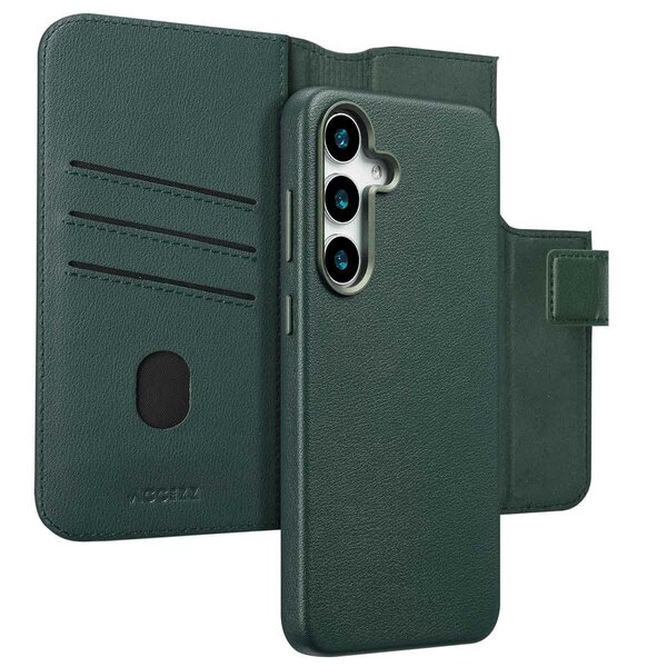 Accezz - Leather Bookcase 2-in-1 met MagSafe voor Samsung Galaxy S25 Plus - Cedar Green