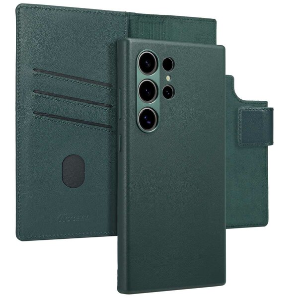 Accezz - Leather Bookcase 2-in-1 met MagSafe voor Samsung Galaxy S24 Ultra - Cedar Green