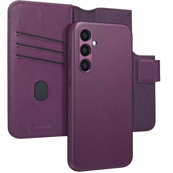 Accezz - Leather Bookcase 2-in-1 met MagSafe voor Samsung Galaxy S24 Plus - Heath Purple