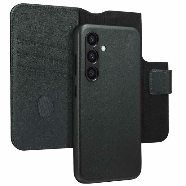 Accezz - Leather Bookcase 2-in-1 met MagSafe voor Samsung Galaxy S24 - Onyx Black