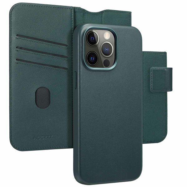 Accezz - Leather Bookcase 2-in-1 met MagSafe voor Apple iPhone 15 Pro Max - Cedar Green