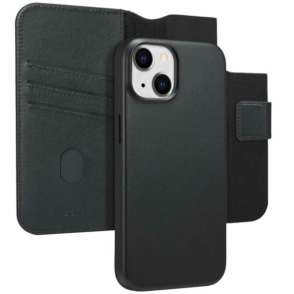 Accezz - Leather Bookcase 2-in-1 met MagSafe voor Apple iPhone 14 - Onyx Black