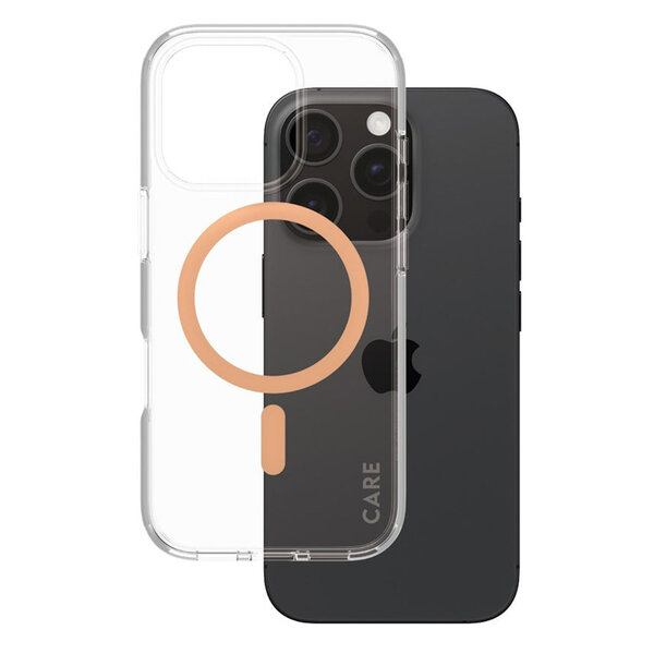 CARE by PanzerGlass - Urban Combat Case MagSafe voor Apple iPhone 16 Pro - Peachy