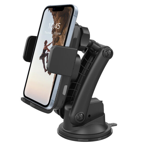 Accezz - Telefoonhouder auto - Draadloze oplader - Dashboard en voorruit - Black