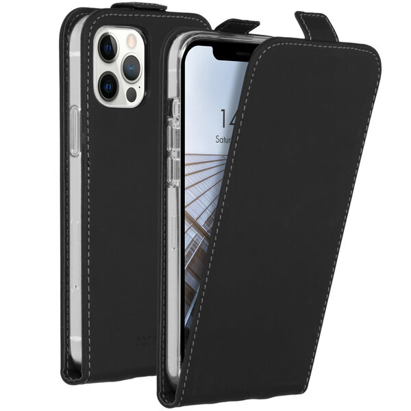 Accezz - Flipcase voor Apple iPhone 12 (Pro) - Black