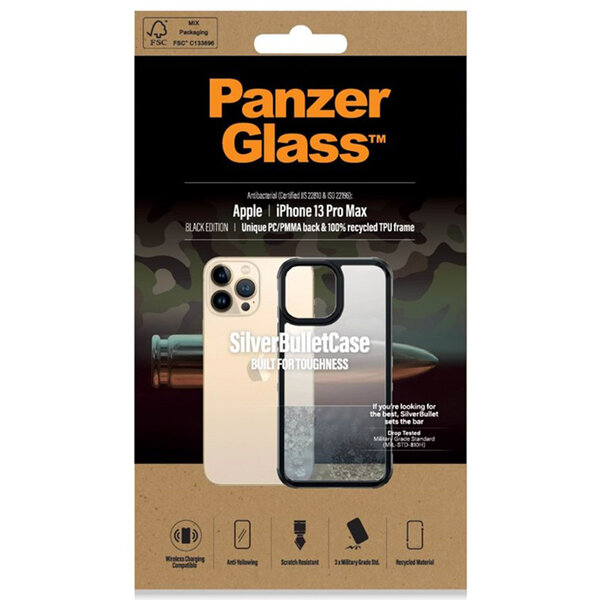 PanzerGlass - SilverBullet ClearCase voor Apple iPhone 13 Pro Max - Black