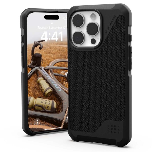 UAG - Metropolis LT MagSafe Backcover voor Apple iPhone 16 Pro - Kevlar Black