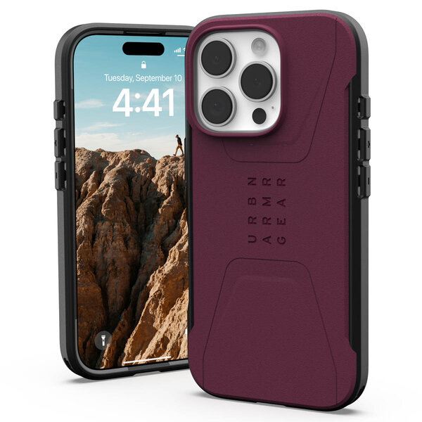 UAG - Civilian Backcover MagSafe voor Apple iPhone 16 Pro - Bordeaux
