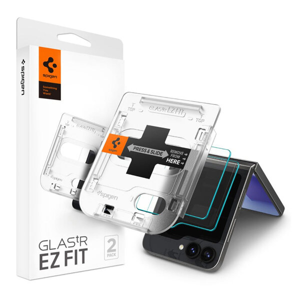 Spigen - GLAStR EZ Fit Screenprotector 2 Pack + Applicator voor Samsung Galaxy Z Flip 6 / Flip 7 FE - Transparent
