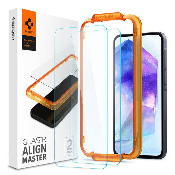 Spigen - GLAStR EZ Fit Screenprotector + Applicator voor Samsung Galaxy A55 - Transparent