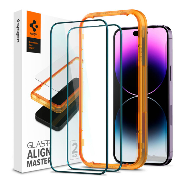 Spigen - GLAStR EZ Fit Screenprotector + Applicator voor Apple iPhone 14 Pro - Transparent