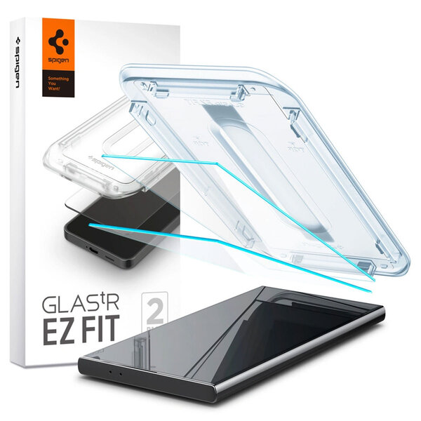 Spigen - GLAStR EZ Fit Screenprotector + Applicator 2-pack voor Samsung Galaxy S24 Ultra - Transparent