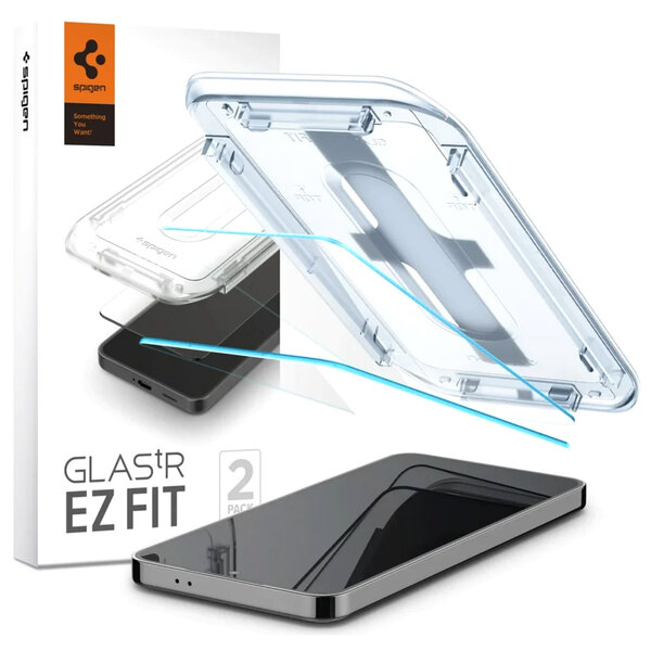 Spigen - GLAStR EZ Fit Screenprotector + Applicator 2-pack voor Samsung Galaxy S24 Plus / S25 Plus - Transparent